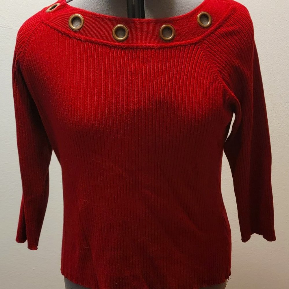 3/4 Sleeve top with Riveted Boat Neck Design